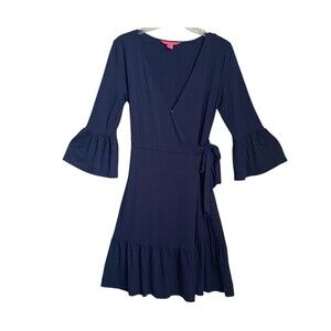 Lilly Pulitzer Misha Wrap Dress True Navy Blue size‎ small